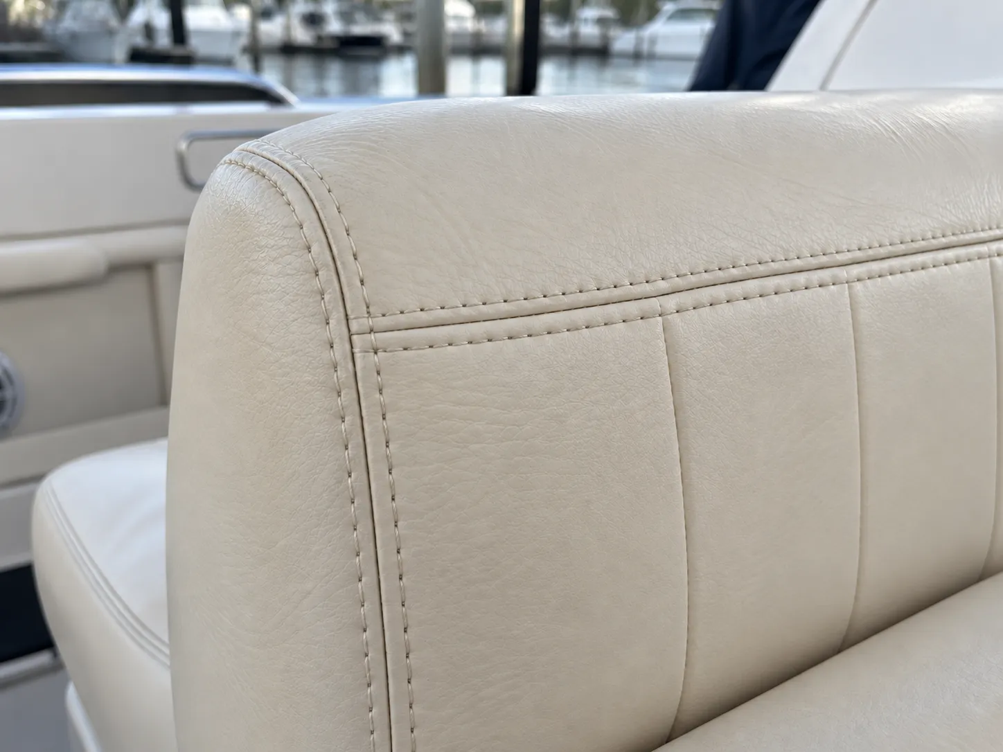 Illustrative view of the marine upholstery with a repaired surface