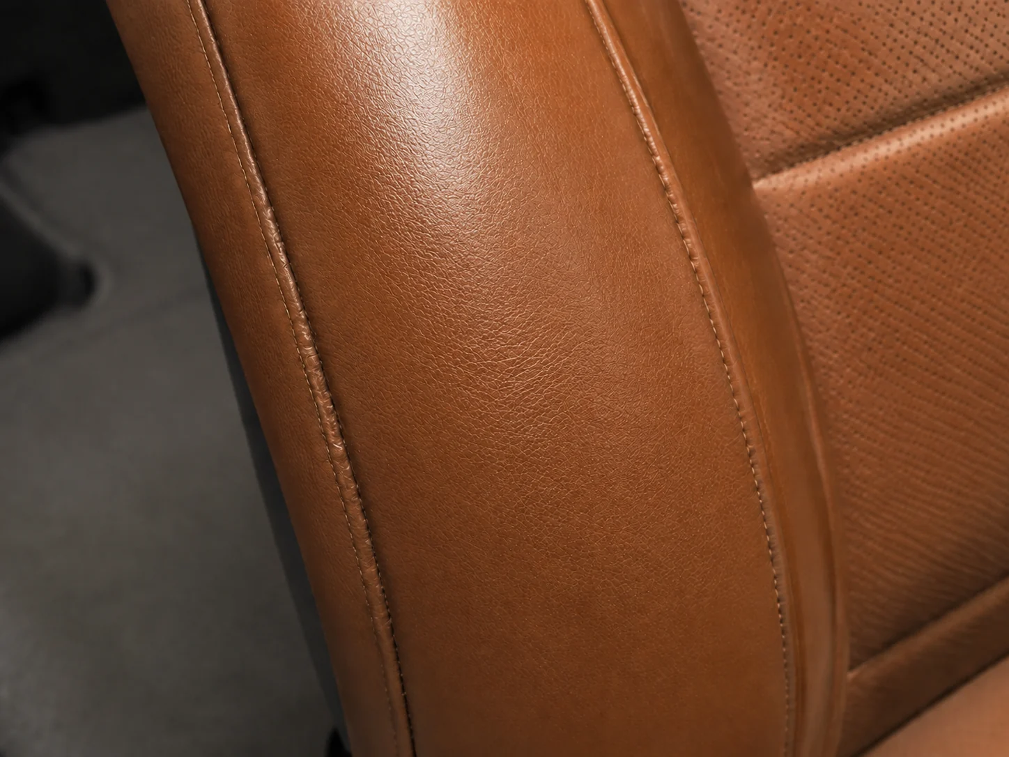 Illustrative view of the scratched leather with a repaired surface