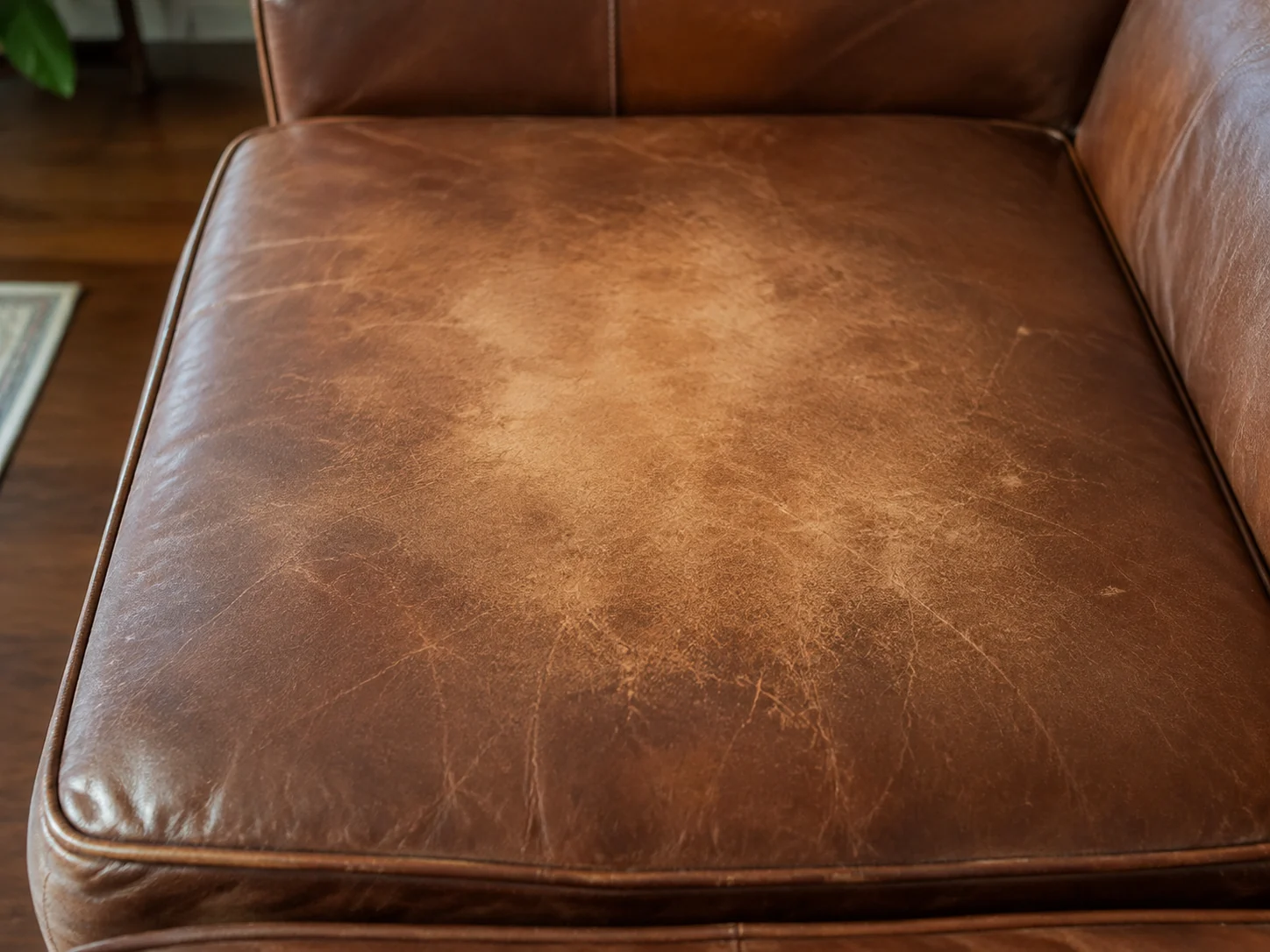 Illustrative view of sun-faded leather