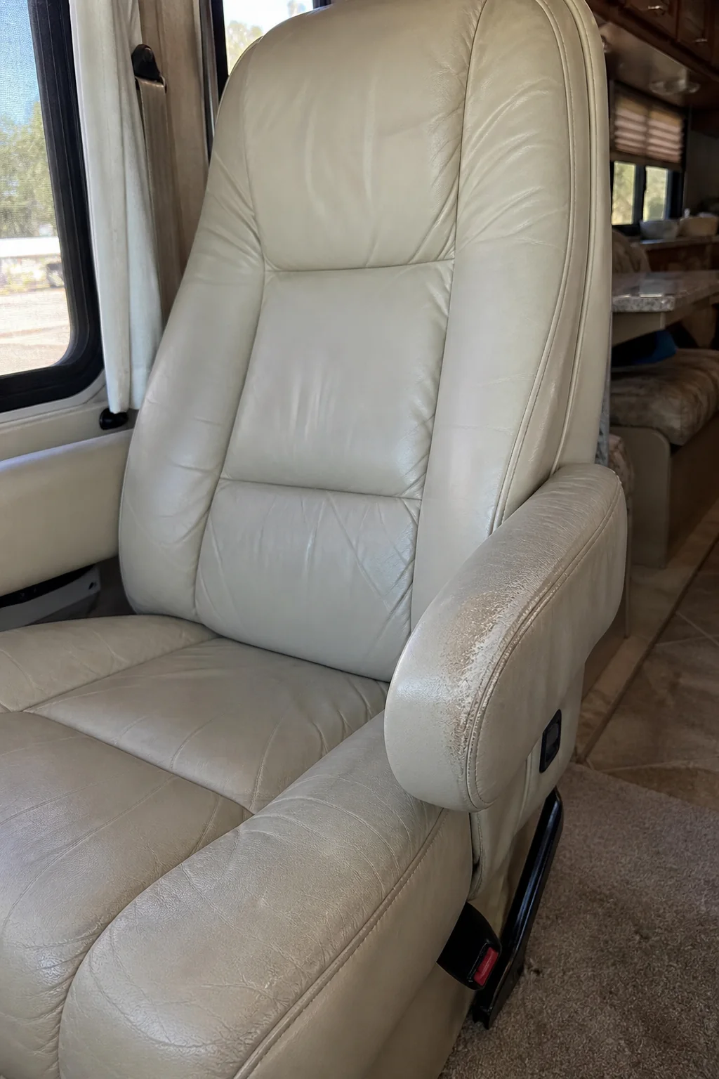 RV captain chair illustrative preview before restoration