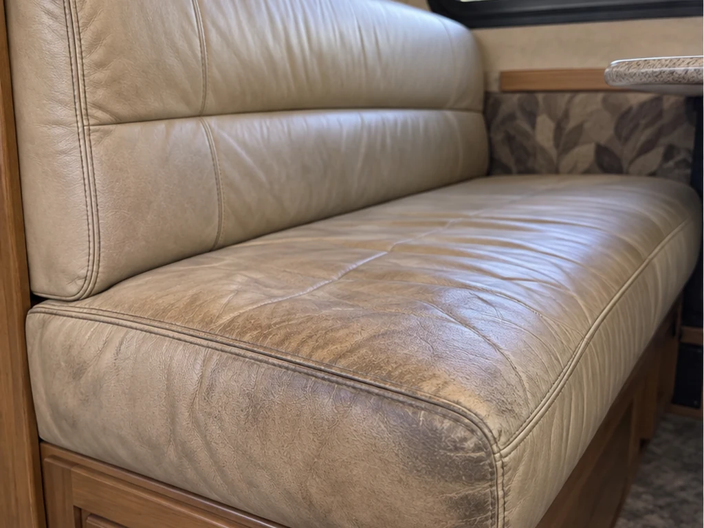 Illustrative view of a faded RV dinette cushion