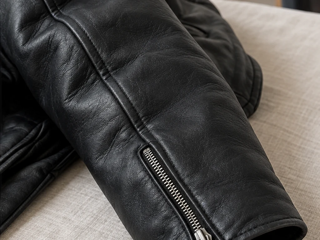 Illustrative view of the jacket sleeve with an even finish