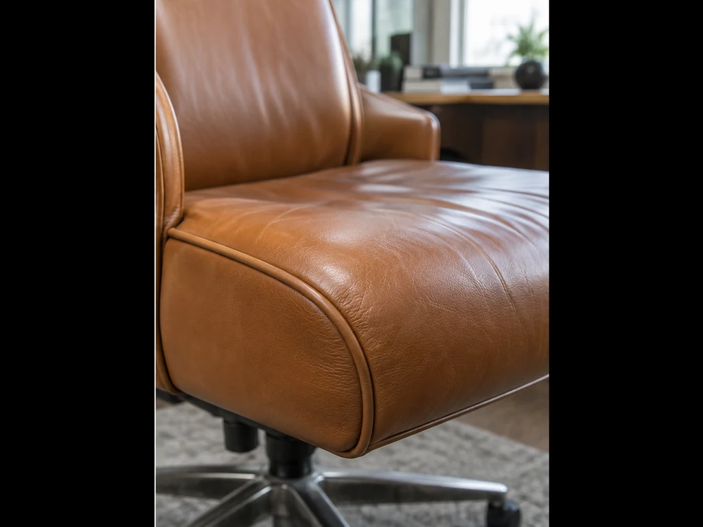 Illustrative view of the office chair with a restored seat edge